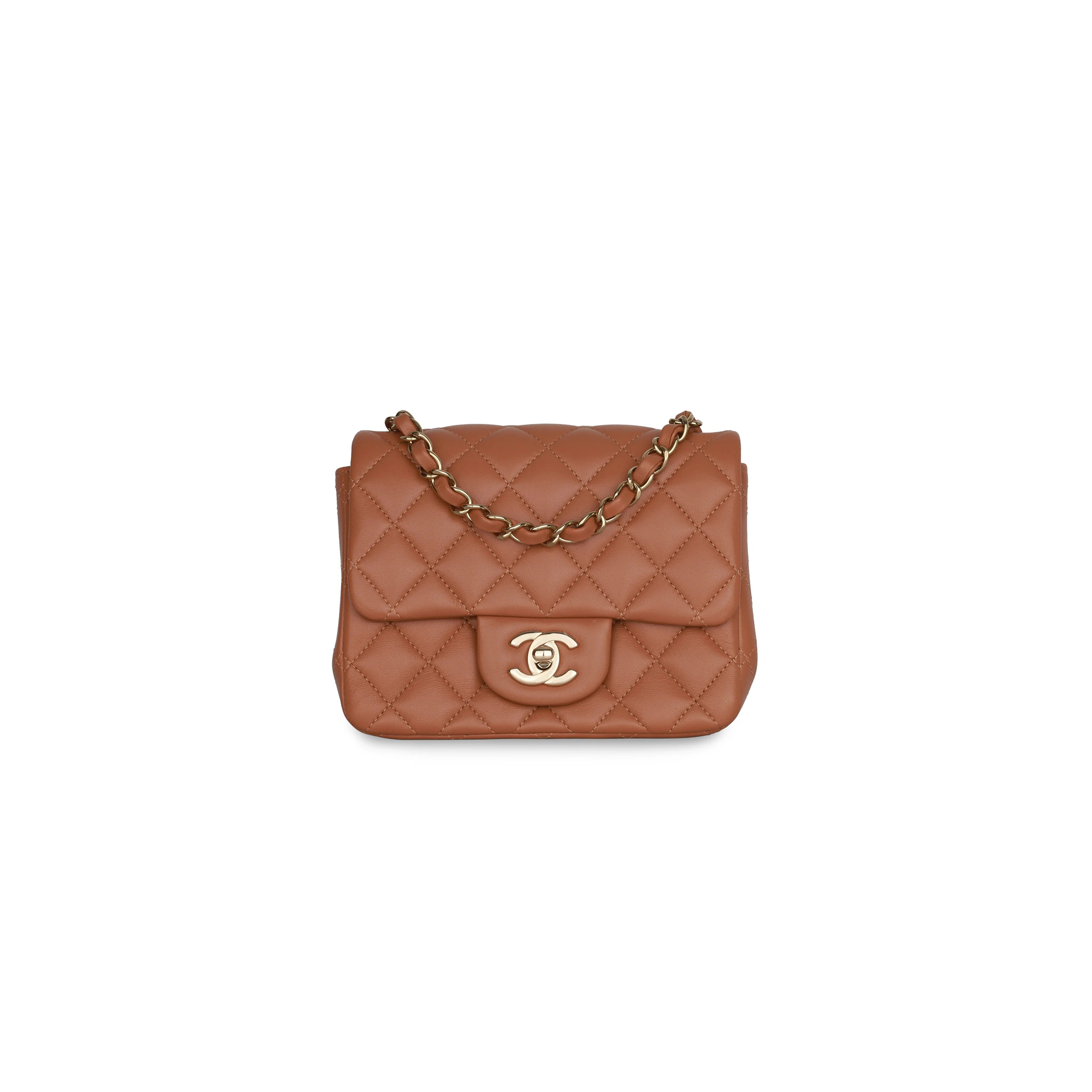 CHANEL MINI CLASSIC SQUARE FLAP LAMBSKIN HARDWARE AS1115 (17*13.5*8cm)